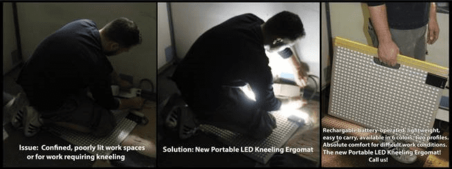 Portable LED Kneeling Ergomat Solves Issues